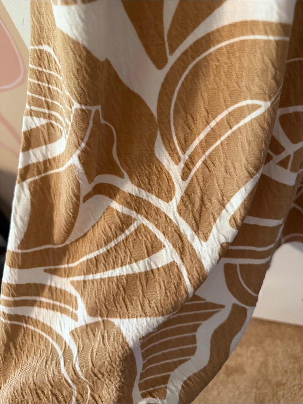 Cato Tan and White Abstract Print Jumpsuit